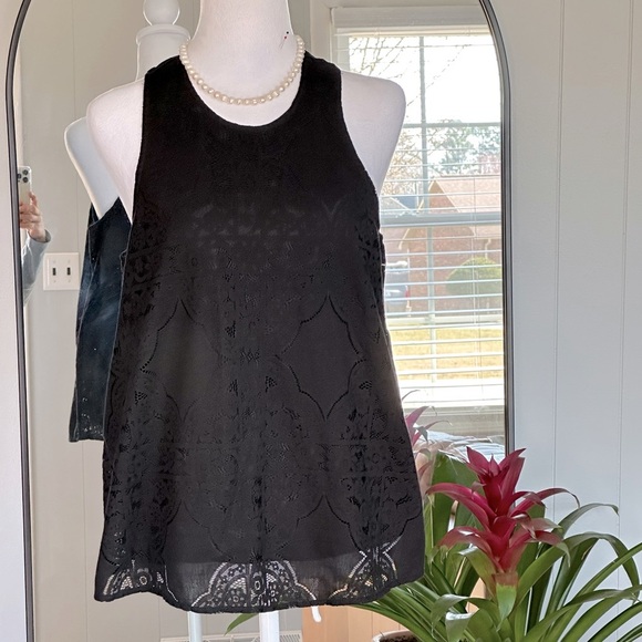 🛍️ Hollister  Black Lace with line sleeveless top great condition. - Picture 7 of 7